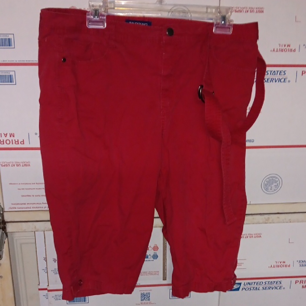 Bandilino Size 10 Men's Vibrant Red Cargo Shorts (SKU N165)